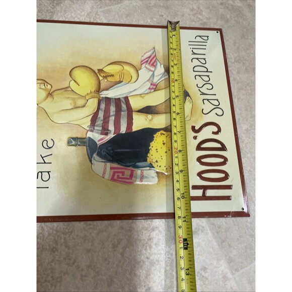 Vintage 1894 Time To Take Hood's Sarsaparilla metal tin sign cute home decor - Picture 6 of 6